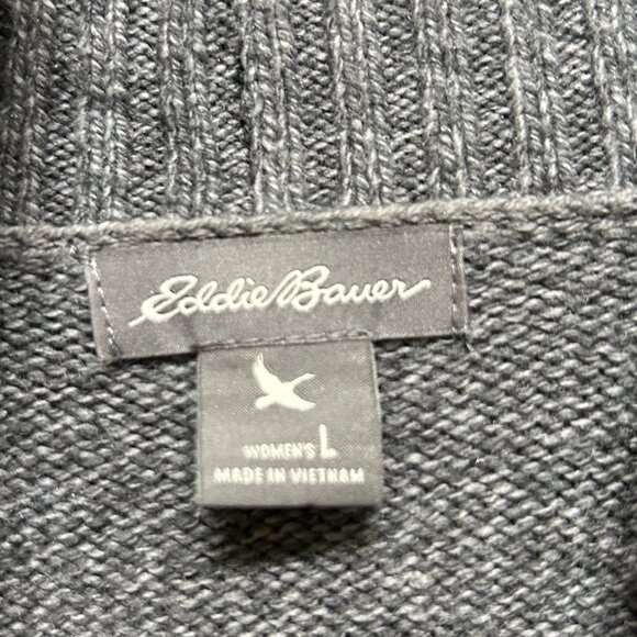 Eddie Bauer Nordic Pattern Cardigan Gray Size L - Picture 7 of 8